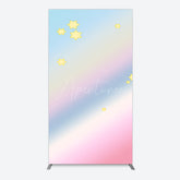 Aperturee - Aperturee Gold Stars Colorful Rainbow Birthday Rectangle Backdrop
